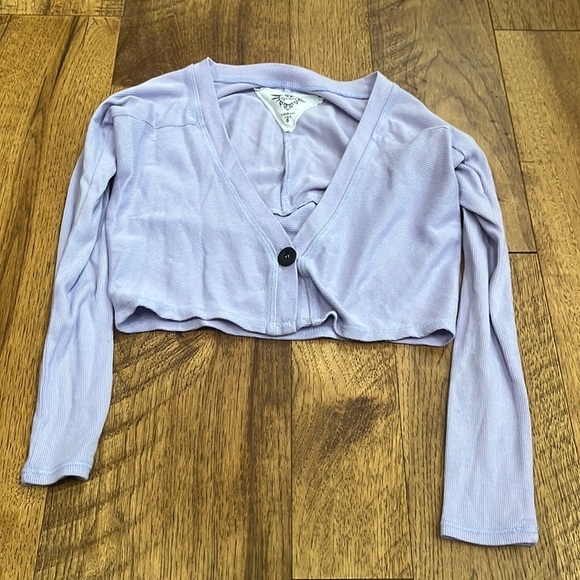 T2 Love Girl’s Purple Cropped Cardigan Size 6 - Picture 1 of 5